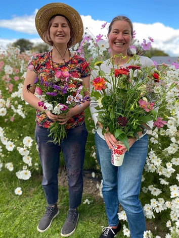 Picking at Moon River Flower Farm